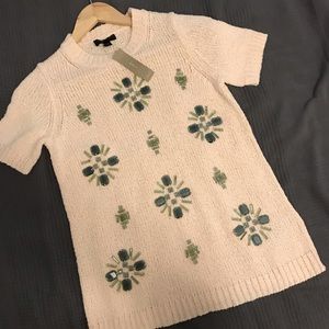 J.Crew peach linen beaded sweater - NWT